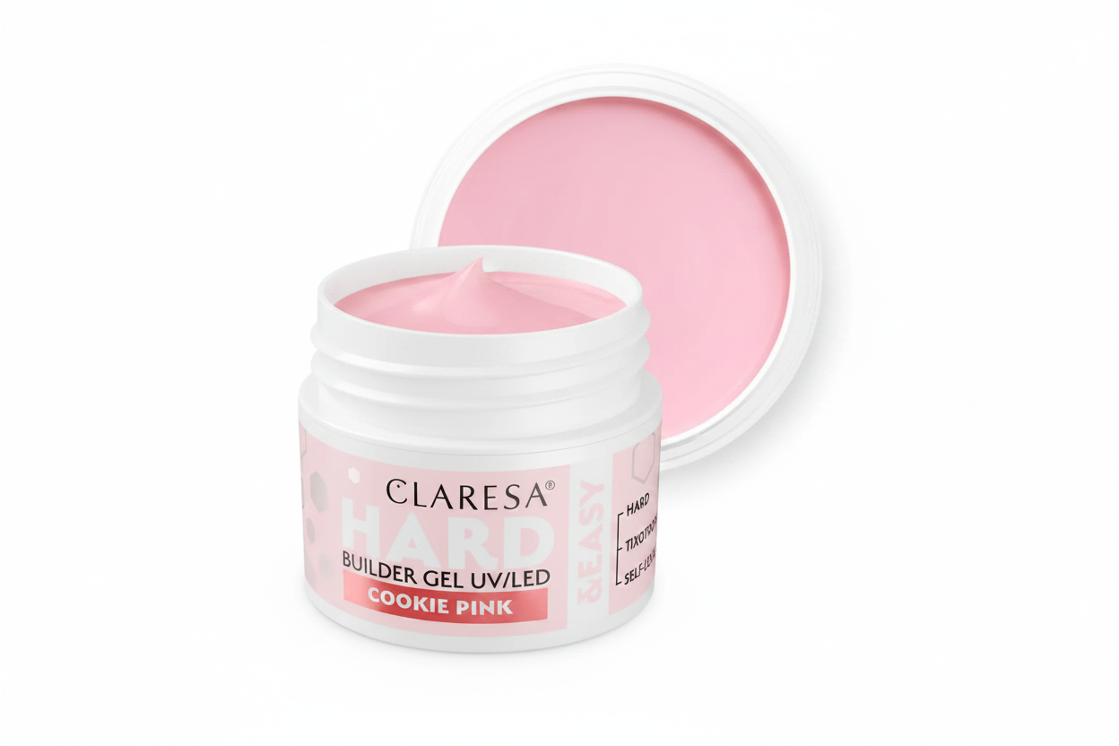 Claresa Hard&Easy Gel Cookie Pink Builder Gel 12gr UV/LED - Επαγγελματικό Hard Gel χτισίματος νυχιών