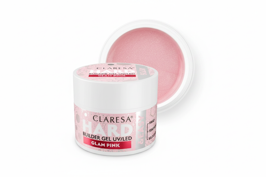 Claresa Hard & Easy Gel Glam Pink Builder Gel 12gr UV/LED - Επαγγελματικό Hard Gel χτισίματος νυχιών