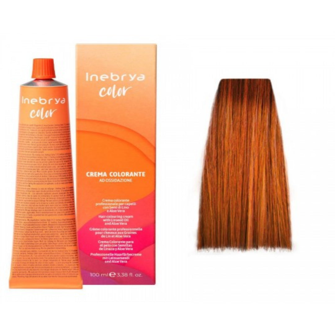 Inebrya Color 8.44 Ανοιχτό Ξανθό Έντονο Χάλκινο - Επαγγελματική Βαφή Μαλλιών 100m
