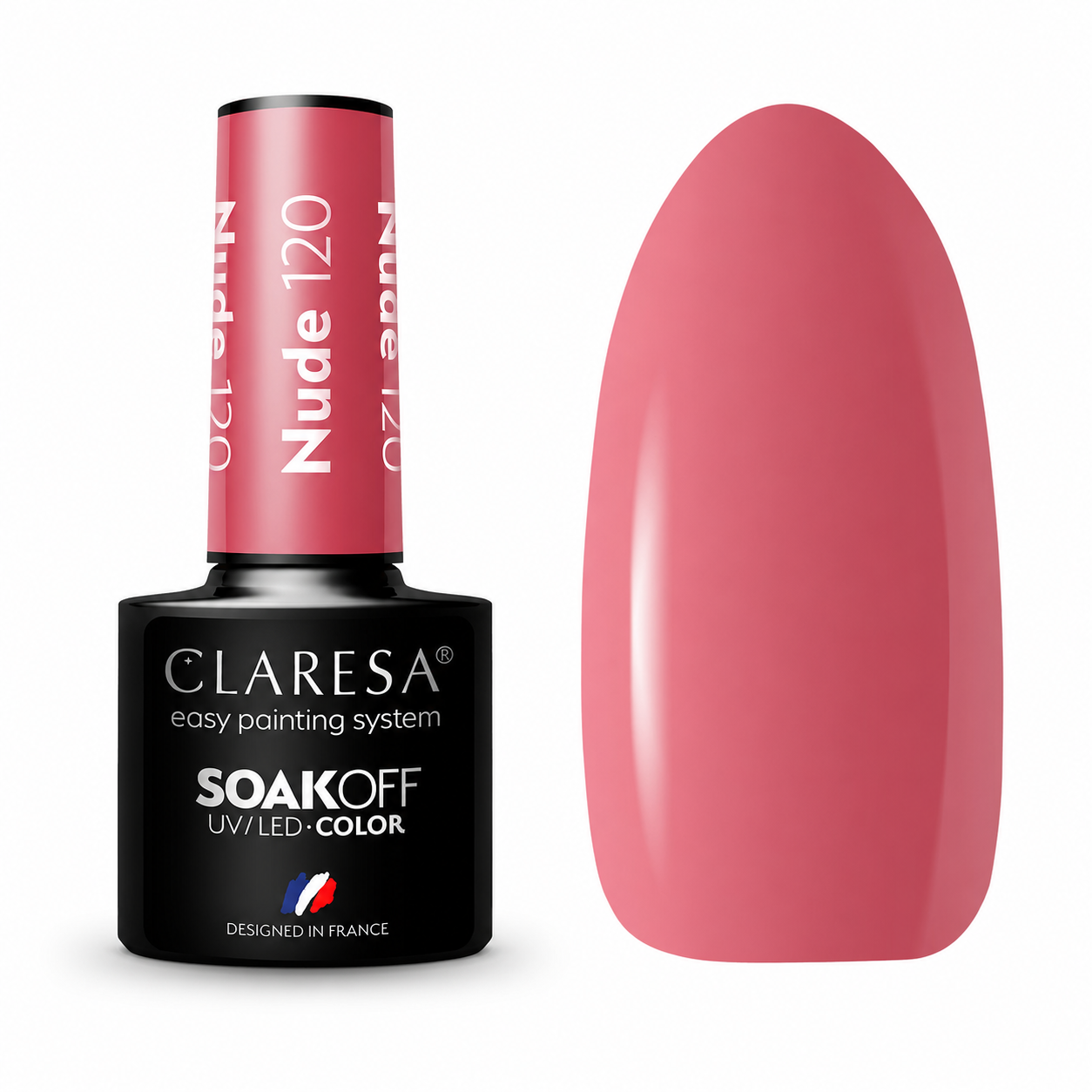 Claresa Nude 120 5gr ημιμόνιμο βερνίκι νυχιών σε ζεστή dusty rose nude απόχρωση με cream φινίρισμα.