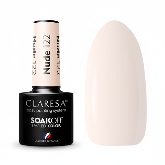 Claresa Nude 122 ημιμόνιμο βερνίκι νυχιών milky white nude gel polish 5gr
