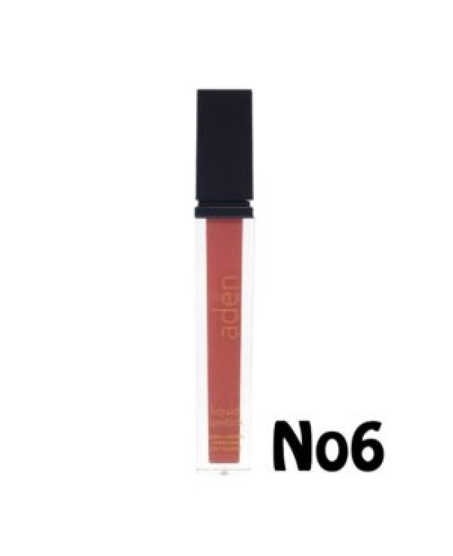 Aden Liquid Lipstick Ματ Υγρό Κραγιόν Μεγάλης Διάρκειας Νο6